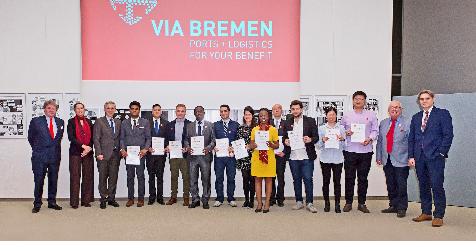 Bürgermeister ehrt dreizehn Logistikbotschafter im Haus der Bürgerschaft